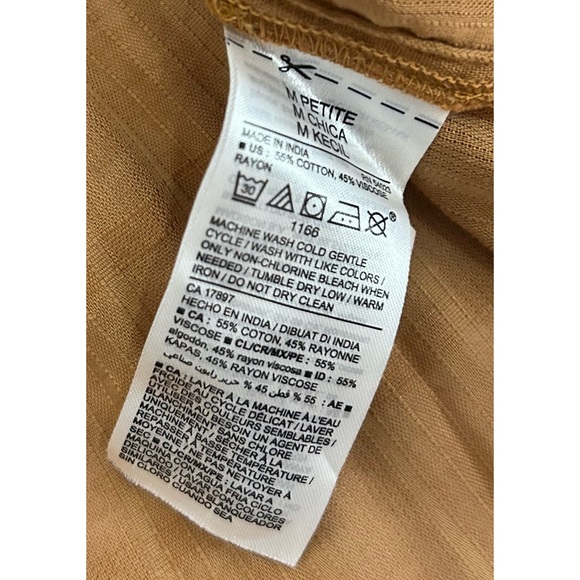 Old Navy Coin Toss Brown Striped Tiered Swing Dress, Petite Size Medium - Picture 10 of 12